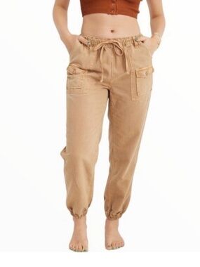 American Eagle Aerie Casual Drawstring Cargo Joggers - Tan XL NWT